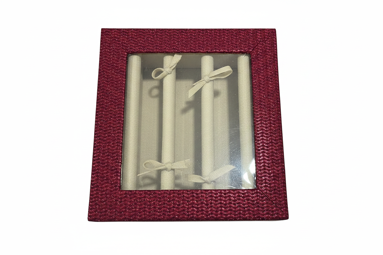 Maroon bangle box closed - white background