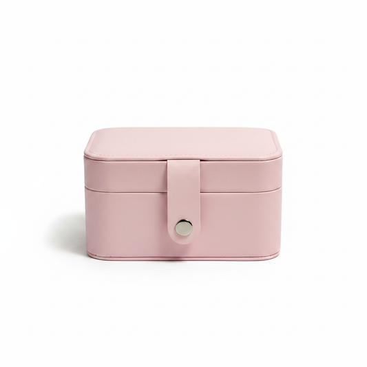 Baby Pink Mini Jewelry Box - White Background Closed