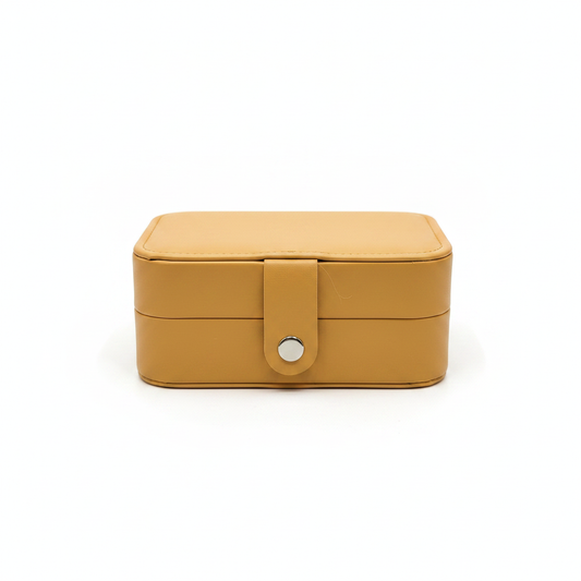 Golden Mini Jewelry Box - White Background Closed